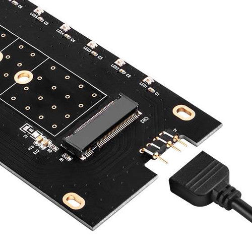 M.2 NVMe SSD M key to PCIe x4 ARGB adapter card with heatsink and thermal pad M.2 NVMe SSD M key to PCIe x4 ARGB adapter card with heatsink and thermal pad